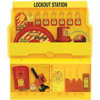Standard Valve & Electrical Deluxe Lockout Station, Thermoplastic Padlocks, 32 Padlock Capacity, Padlocks Included Consource