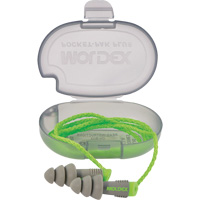 Bouchons d'oreilles r&eacute;utilisables Alphas, Avec cordon, Vrac - &eacute;tui en plastique, 27 dB NRR, Taille unique Consource