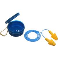 Bouchons d'oreilles pr&eacute;moul&eacute;s E-A-R Ultrafit, Avec cordon, Paire - Boîtier en plastique, 25 dB NRR, Taille unique Consource