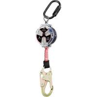 Cordage de s&eacute;curit&eacute; autor&eacute;tractable avec petit mousqueton Dynamic, 6', Polyester, Pivotant Consource