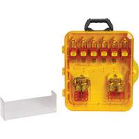 Station de cadenassage avec cadenas de s&eacute;curit&eacute; en nylon &agrave; cl&eacute; utilisant des cl&eacute;s diff&eacute;rentes, Cadenas Plastique, Capacit&eacute; de 12, Cadenas Compris Consource