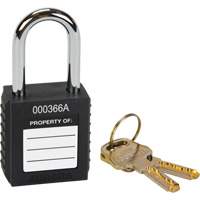 Lock for Lockouts, Safety Padlock, Keyed Different, Thermoplastic, 1-1/2" Width Consource