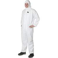 2055 Disposable Coveralls, Small, White, Microporous Consource