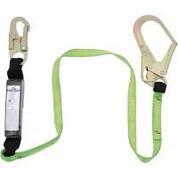 SA-5402-4 Shock Absorbing Lanyard, 4', Rebar Hook Center, Snap Hook Leg Ends, Polyester Consource