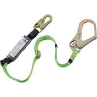 SA-5402-6A Shock Absorbing Lanyard, 6', Rebar Hook Center, Snap Hook Leg Ends, Polyester Consource