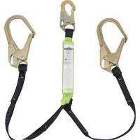 SA-64022-4 Shock Absorbing Lanyard, 4', Rebar Hook Center, Snap Hook Leg Ends, Polyester Consource