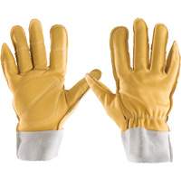 Gants tout cuir, 7/Petit, Paume en Cuir fleur, Poignet &eacute;lastique Consource