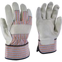 Gants de travail ray&eacute;s 24-61, T-petit, Paume en Cuir fleur de vache Consource
