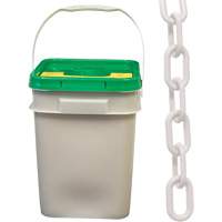 Chaîne de s&eacute;curit&eacute; en plastique robuste, Blanc, Maillon de 2", 120' de long Consource