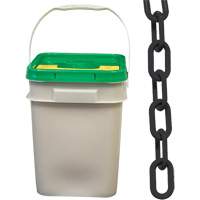 Chaîne de s&eacute;curit&eacute; en plastique robuste, Noir, Maillon de 2", 120' de long Consource