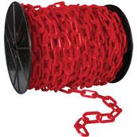 Chaîne de s&eacute;curit&eacute; en plastique robuste, Noir, Maillon de 2", 100' de long Consource