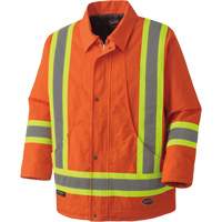 5537A Quilted Duck Safety Parka, High Visibility Orange, Small Consource