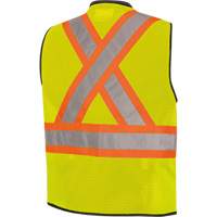 6895 High-Visibility Zip Front Bi-Colour Safety Vest, Black/High Visibility Lime-Yellow, 2X-Large/3X-Large, Polyester Consource