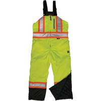 Ripstop Insulated Safety Bib Overall, Polyester, X-Small, High Visibility Lime-Yellow Consource