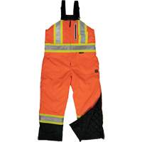 Ripstop Insulated Safety Bib Overall, Polyester, X-Small, High Visibility Orange Consource