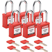 Velocity Lockout Padlocks, Red, Keyed Alike, Nylon, 1-1/2" Width Consource