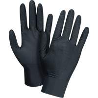 Heavyweight Tactile Grip Examination Gloves, Small, Nitrile, 8-mil, Powder-Free, Black Consource