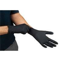 Heavyweight Tactile Grip Examination Gloves, Small, Nitrile, 8-mil, Powder-Free, Black Consource