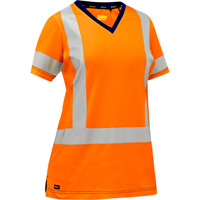 Chemise &agrave; manches courtes et X au dos Bisley pour femmes, Poly-coton, Petit, Orange haute visibilit&eacute; Consource