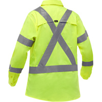 Chemise de travail &agrave; manches longues et X au dos Bisley avec X-Airflow pour femmes, Poly-coton, Petit, Jaune lime haute visibilit&eacute; Consource