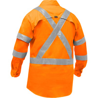 Chemise de travail &agrave; manches longues et X au dos Bisley avec X-Airflow pour femmes, Poly-coton, Petit, Orange haute visibilit&eacute; Consource