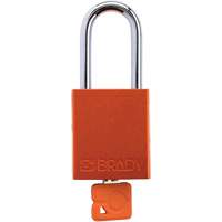 Velocity Plus Safety Lockout Padlock, Orange, Keyed Alike, Aluminum, 1-1/2" Width Consource
