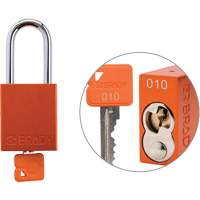 Velocity Plus Safety Lockout Padlock, Orange, Keyed Alike, Aluminum, 1-1/2" Width Consource