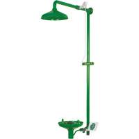 Douche combin&eacute;e pour laboratoire avec cuvette ouverte en ABS, Montage mural Consource