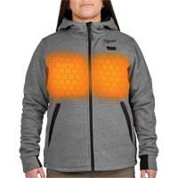 M12 Heated Hoodie with Battery, Women's, Medium, Grey, Poly-Cotton Consource