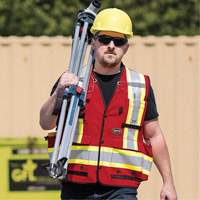 6678 High-Visibility Antimicrobial Mesh-Back Surveyor Vest, Red, Small, Polyester Consource