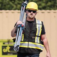 6679 High-Visibility Antimicrobial Mesh-Back Surveyor Vest, Black, Small, Polyester Consource