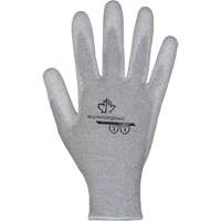 Gants blancs KnitActiv dissipatifs &eacute;lectrostatiques et peu pelucheux, 5, R&ecirc;vetement Polyur&eacute;thane, Calibre 13, Enveloppe en Nylon/Coton Consource