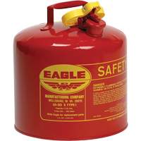 Bidon de s&eacute;curit&eacute; pour les produits inflammables, Type I, Acier galvanis&eacute;, 5 gal. US, Rouge, Homologu&eacute; FM/List&eacute; UL/ULC Consource