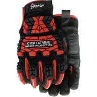 010R Extreme Red Impact Resistant Gloves, X-Small, Microfibre Palm, Hook & Loop Cuff Consource