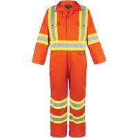 High-Visibility Unlined Coveralls, Small, High Visibility Orange Consource
