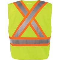 Gilet haute visibilit&eacute; &agrave; d&eacute;tachement rapide en 5 points, Orange haute visibilit&eacute;, Moyen/Petit, Polyester Consource