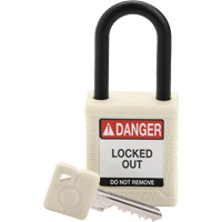 Cadenas de verrouillage de s&eacute;curit&eacute; Velocity, Blanc, Cl&eacute;s diff&eacute;rentes, Nylon, Largeur de 1-1/2" Consource