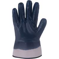 Gants bleu marine avec manchettes renforc&eacute;es &agrave; entoilage coll&eacute; Horizon, Moyen, R&ecirc;vetement Nitrile, Enveloppe en Jersey/Coton Consource