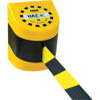 HAZLOK Safety Barrier System, Plastic, Magnetic Mount, 30', Black and Yellow Tape Consource