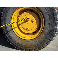 HAZLOK Safety Barrier System, Plastic, Magnetic Mount, 30', Black and Yellow Tape Consource