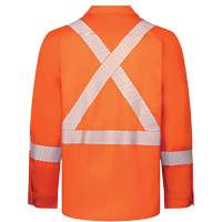 Chemise de travail haute visibilit&eacute; &agrave; bandes segment&eacute;es 7 oz de luxe Avenger, Style 652, Hommes, Petit, Orange Consource