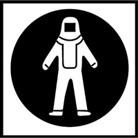 Right to Know Pictogram Labels - Full Protection Suit, Vinyl, Sheet, 5/8" L x 3/4" W Consource