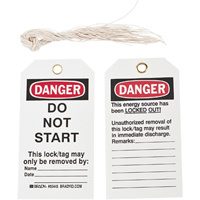 &eacute;tiquettes de verrouillage, Plastique, 3" la x 5-3/4" h, Anglais Consource