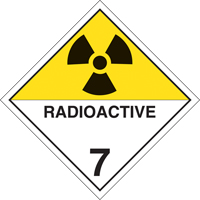 Plaque-&eacute;tiquette TMD mati&egrave;res radioactives, Plastique Consource