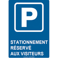 Panneau de stationnement r&eacute;serv&eacute;, 14" x 10", Aluminium, Français avec pictogramme Consource