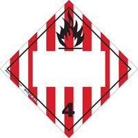 Plaque-&eacute;tiquette TMD pour solides inflammables, Vinyle adh&eacute;sif Consource