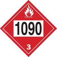 Plaque-&eacute;tiquette TMD 1090 pour liquide inflammable ac&eacute;tone, Plastique Consource