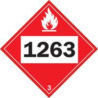 Plaque-&eacute;tiquette TMD 1263 pour liquide inflammable peinture, Plastique Consource