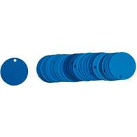 &eacute;tiquettes rondes vierges pour vannes, Aluminium, 2" dia. Consource