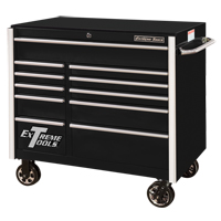 RX Series Rolling Tool Cabinet, 11 Drawers, 41-1/2" W x 25-1/2" D x 40-1/2" H, Black Consource